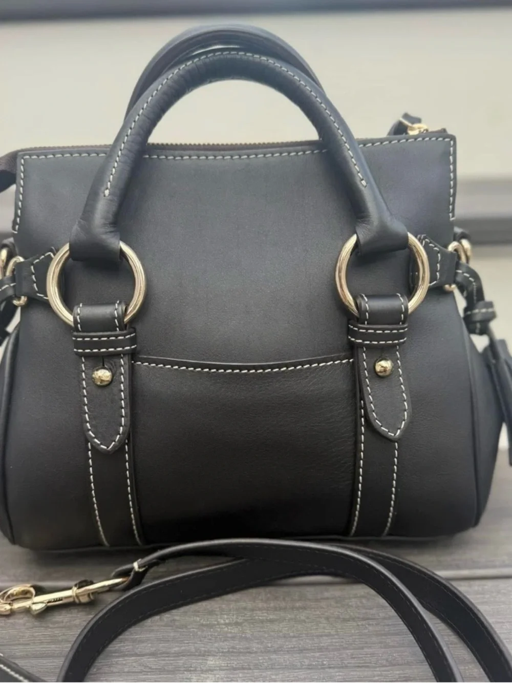 Dooney & Bourke Black Penrose Satchel in Excellent Condition